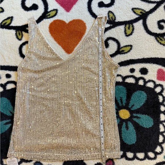 NWOT Glam Sequin V-Neck Tank Top | S/M | Cocktail Party Sparkle - Picture 5 of 7